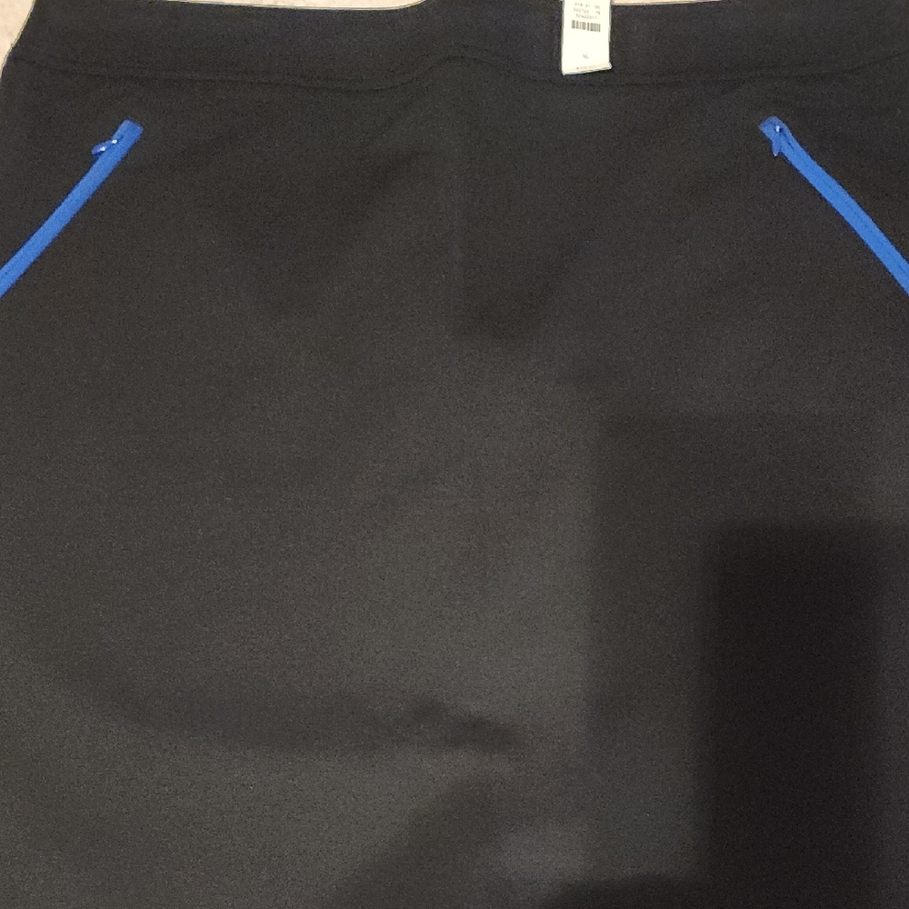 Talbots Black Mini Skirt with Blue Accents